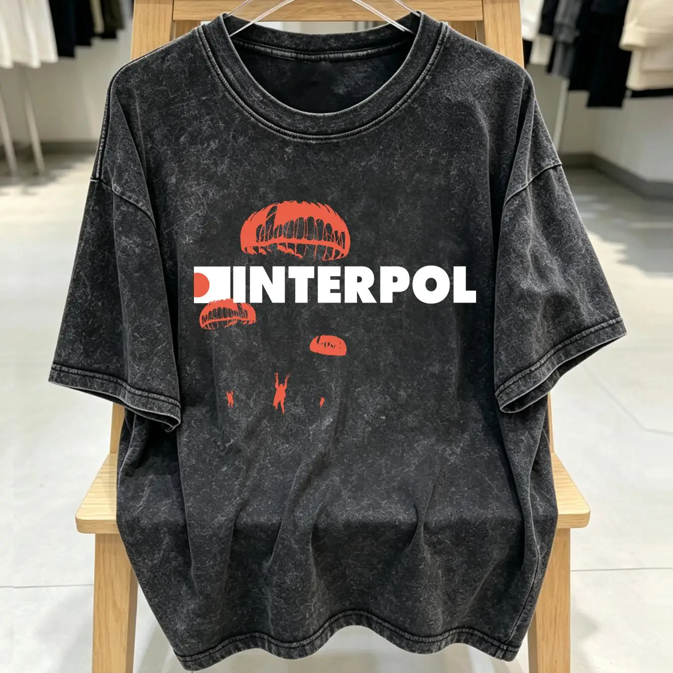 washed T Shirt Interpol band r - Streetwear Brand Vintage ulasan dan harga